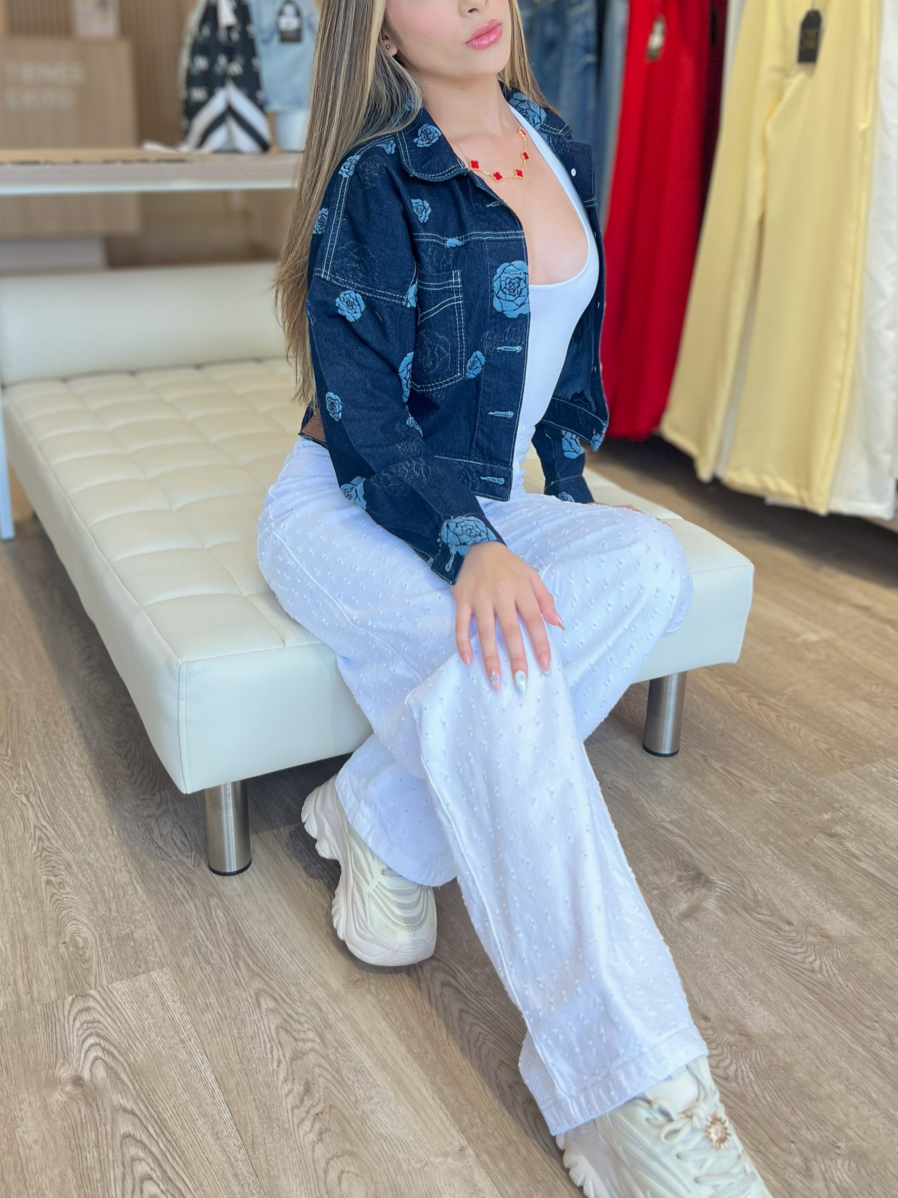 Denim Navy & White