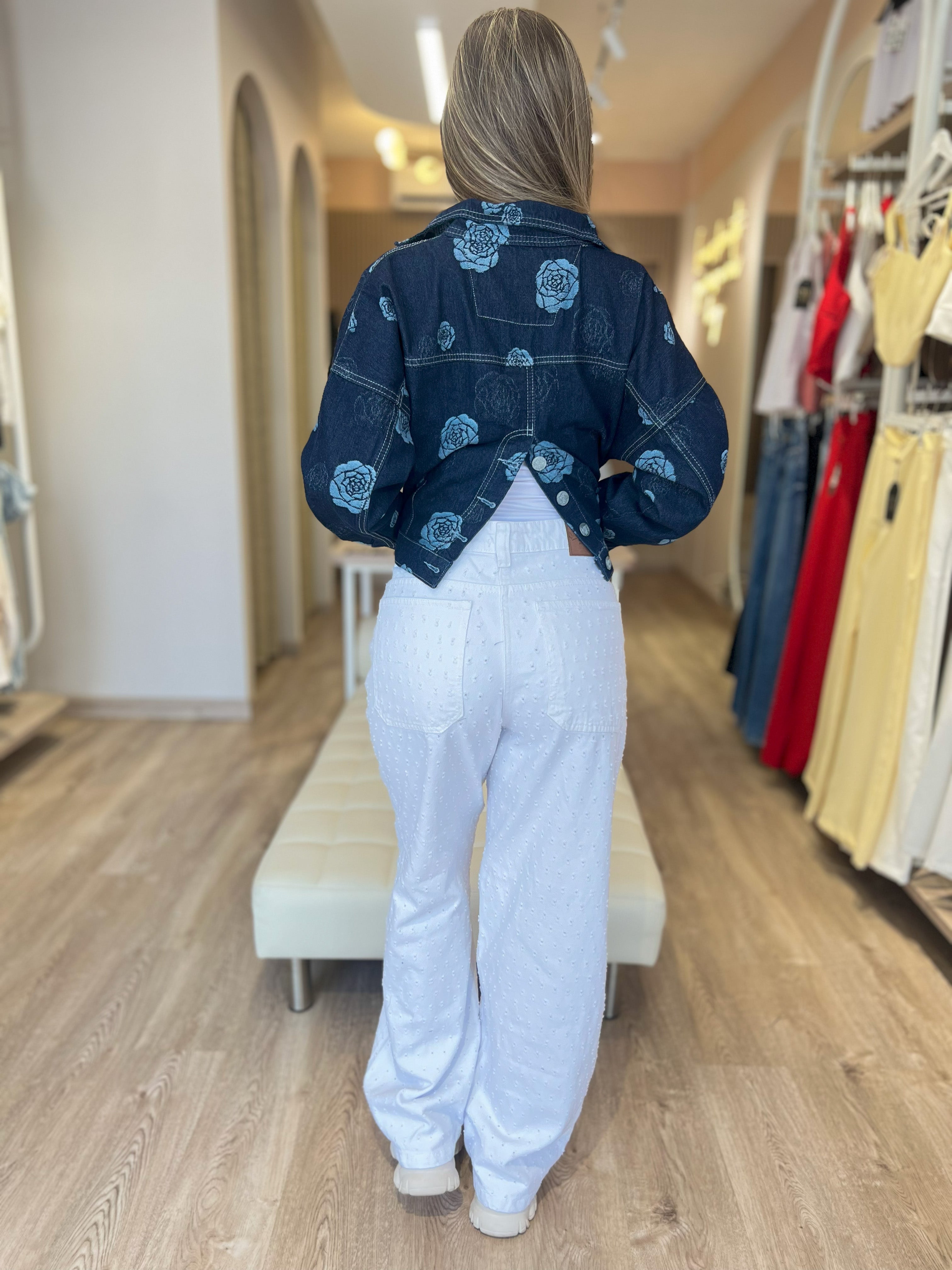 Denim Navy & White