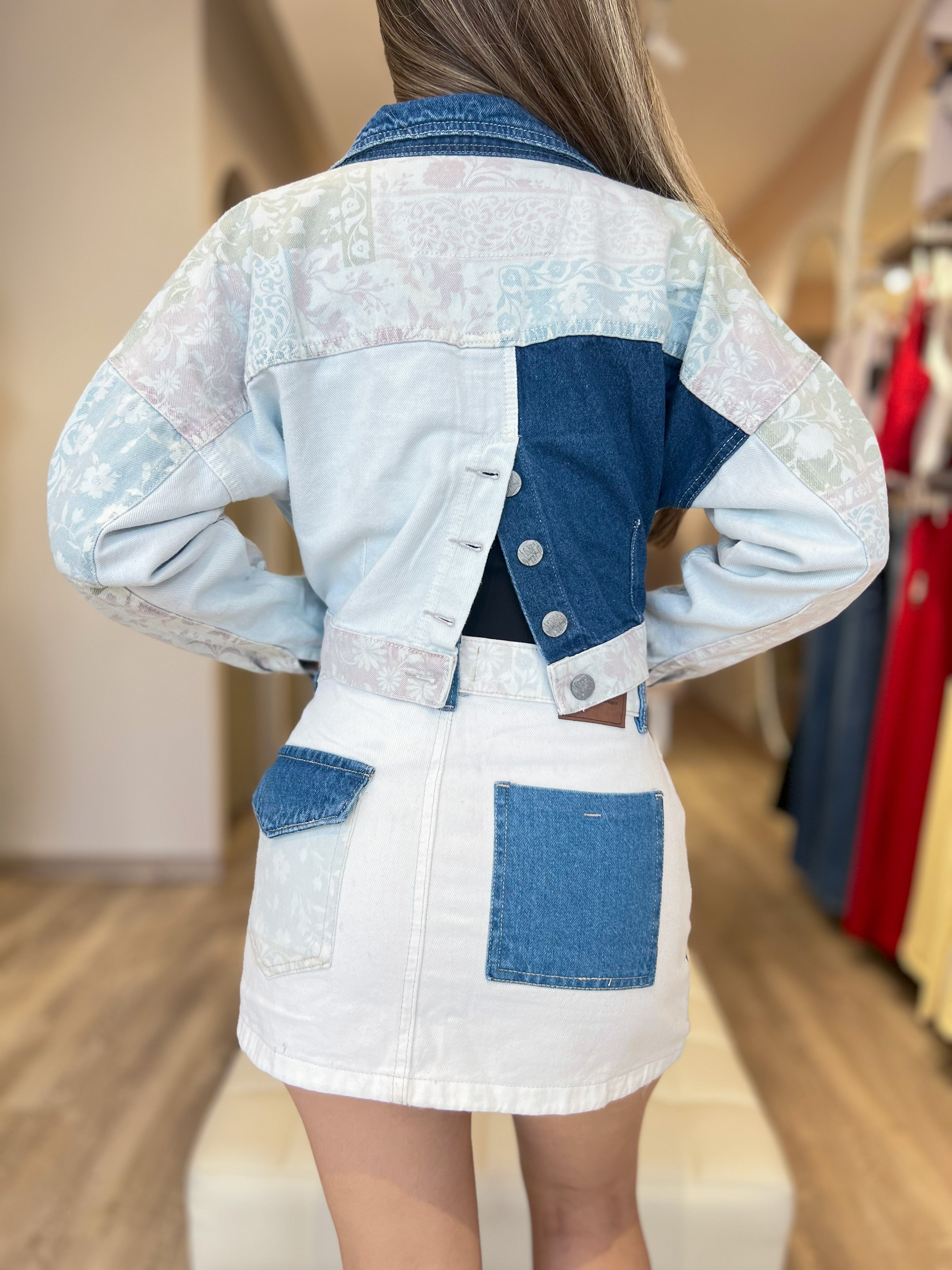 Chaqueta y Falda Denim Patchwork