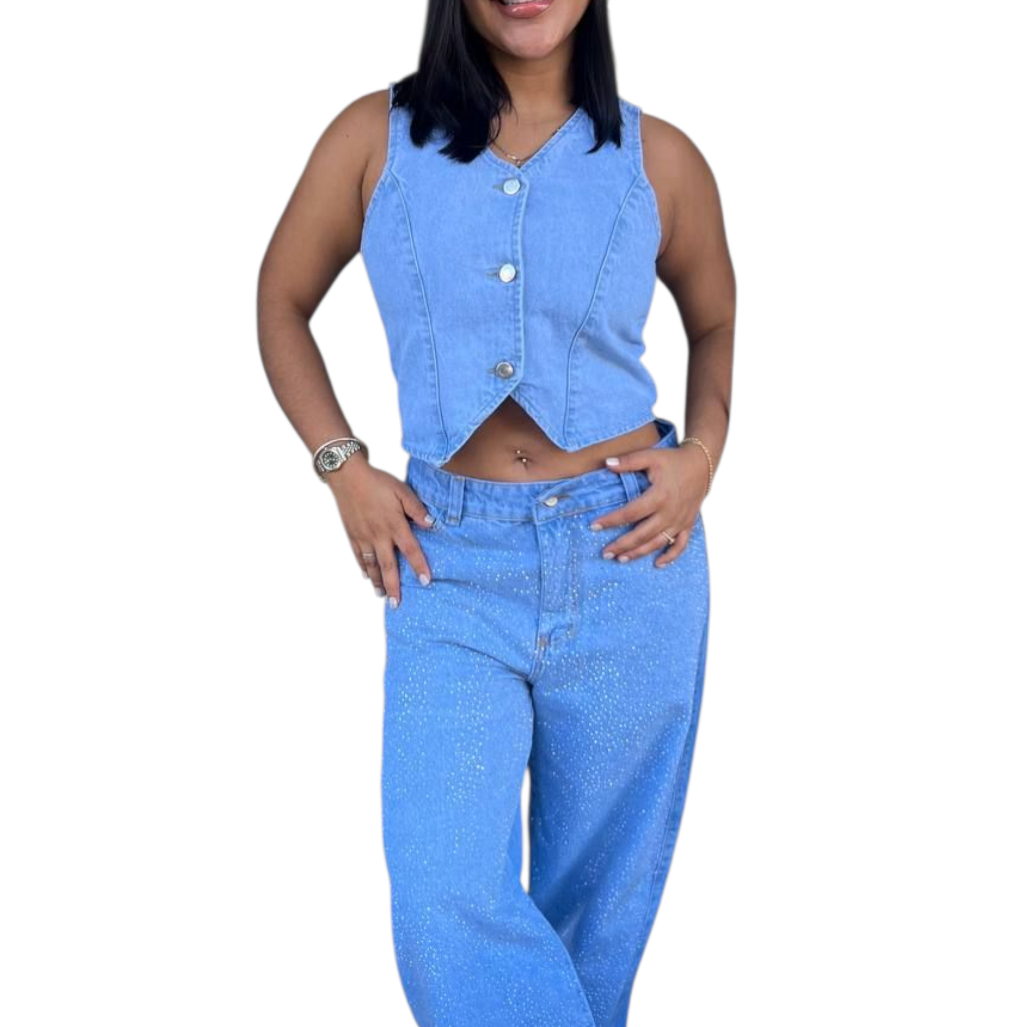 pantalon brillos claro